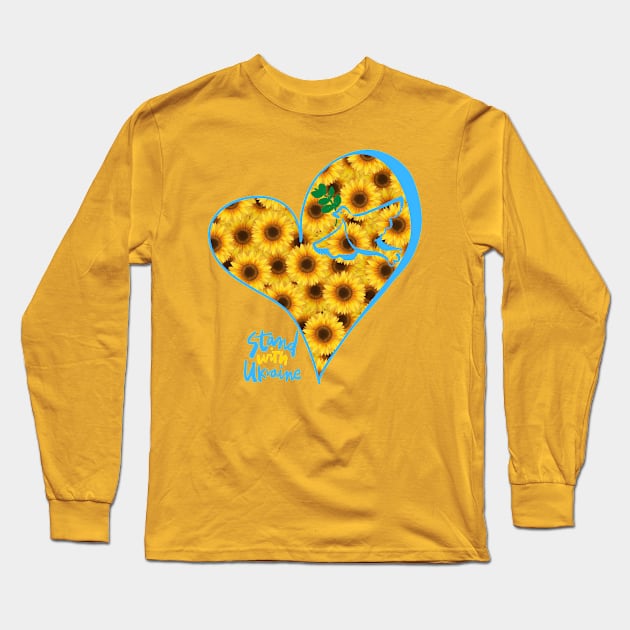 Big heart full of sunflowers Long Sleeve T-Shirt by tashashimaa